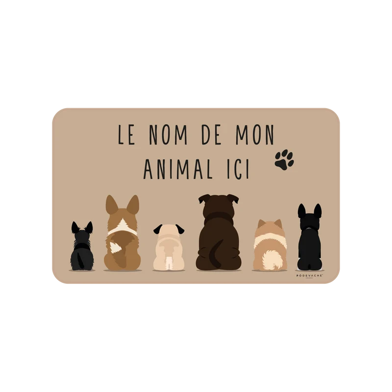 Tappetino per ciotola in vinile personalizzabile Dog Company - Marrone
