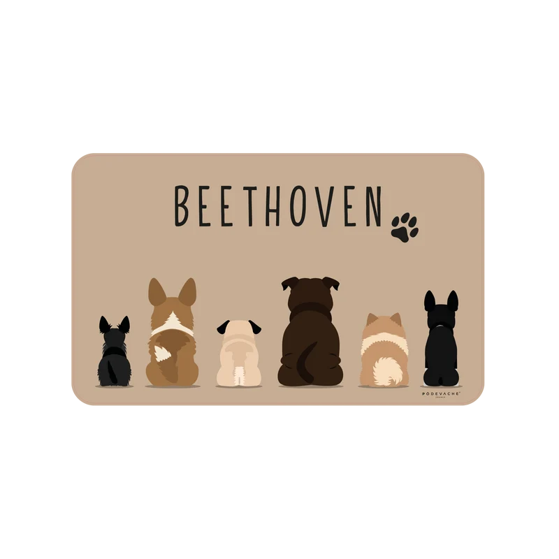 Tappetino per ciotola in vinile personalizzabile Dog Company - Marrone