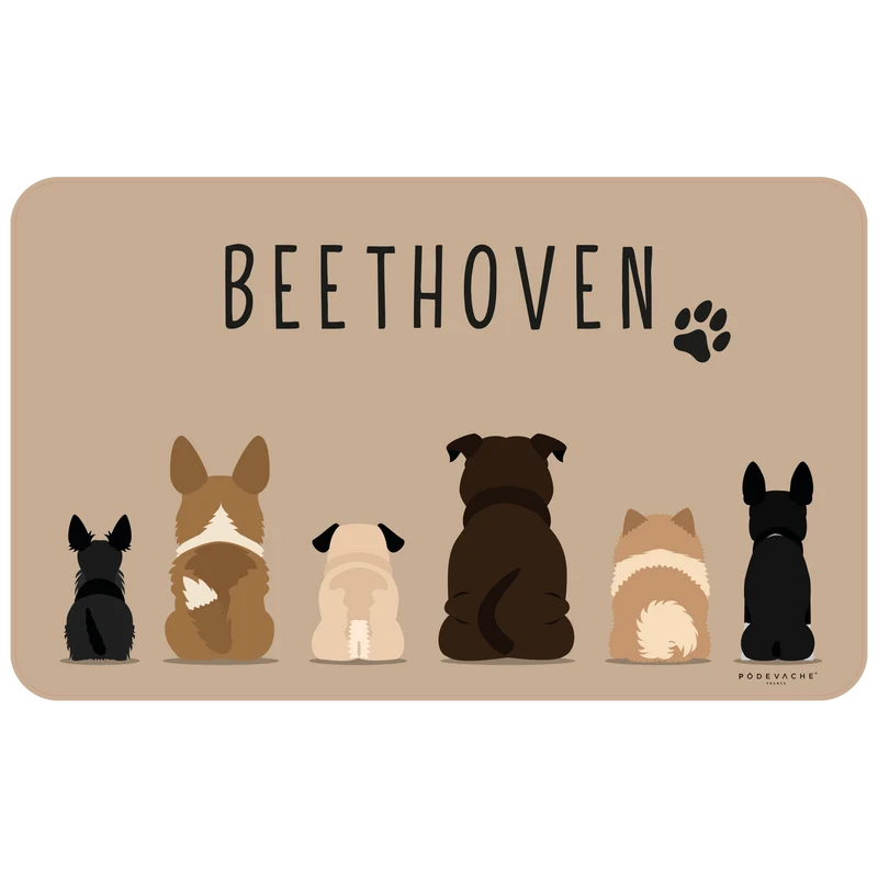Tappetino per ciotola in vinile personalizzabile Dog Company - Marrone