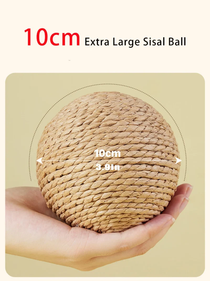 Palla Tiragraffi per Gatti in Sisal 10 cm – Gioco Interattivo da Mordere e Graffiare