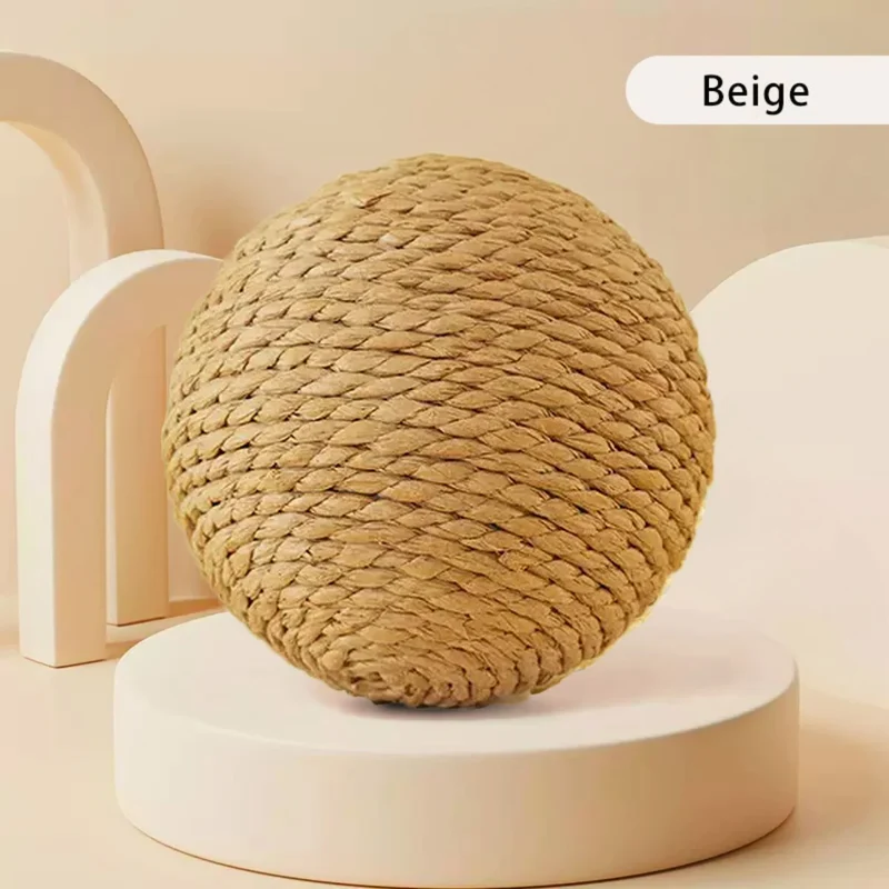 Palla Tiragraffi per Gatti in Sisal 10 cm – Gioco Interattivo da Mordere e Graffiare