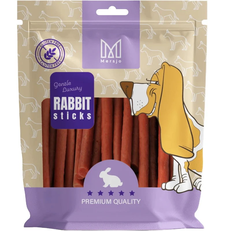 Mersjo Kabanosy al Coniglio 500 g – Snack Premium per Cani Senza Glutine