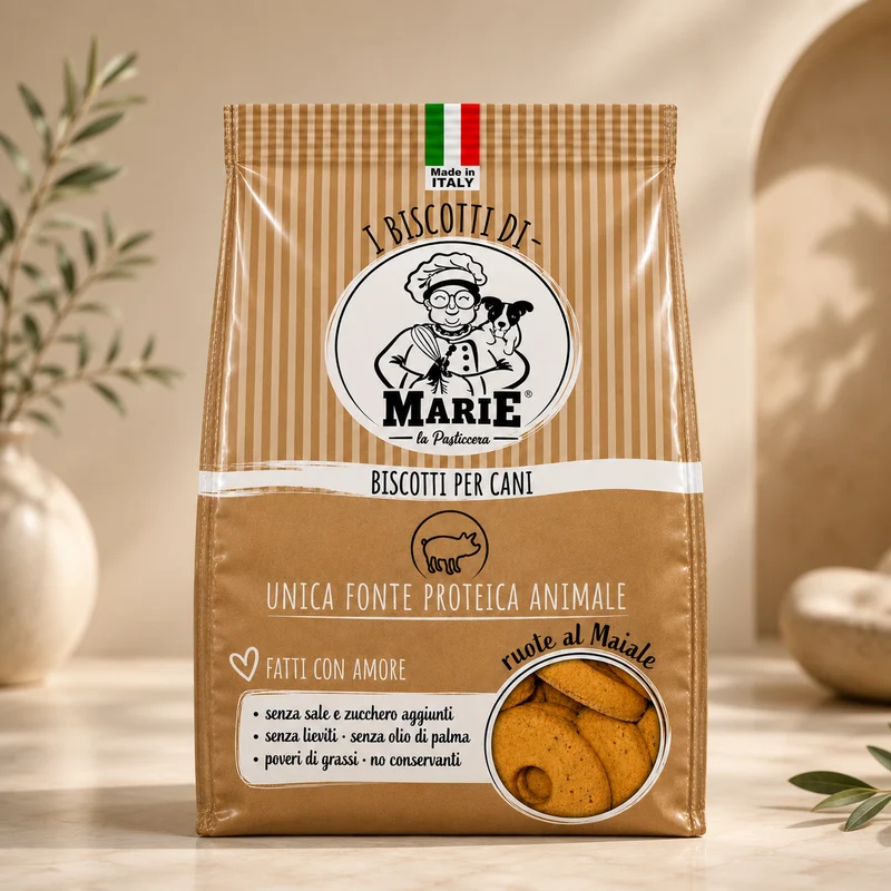 Biscotti per Cani al Maiale 300 g – I Biscotti di Marie Ruote al Maiale