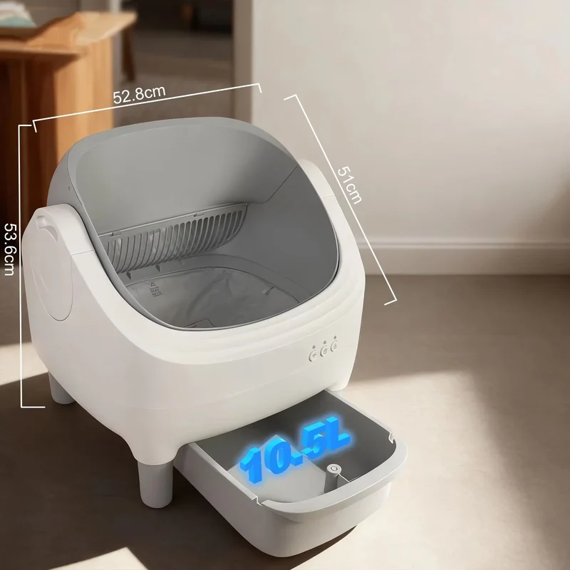 Lettiera Autopulente Intelligente per Gatti con APP WiFi 2.4 GHz, Sensori di Sicurezza e Controllo Smart