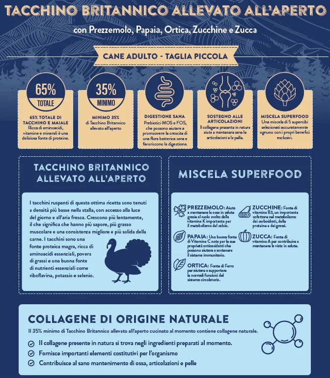 NUTRISENT Cane Adulto Taglia Piccola Cane anziano Tacchino Britannico allevato all’aperto 2KG