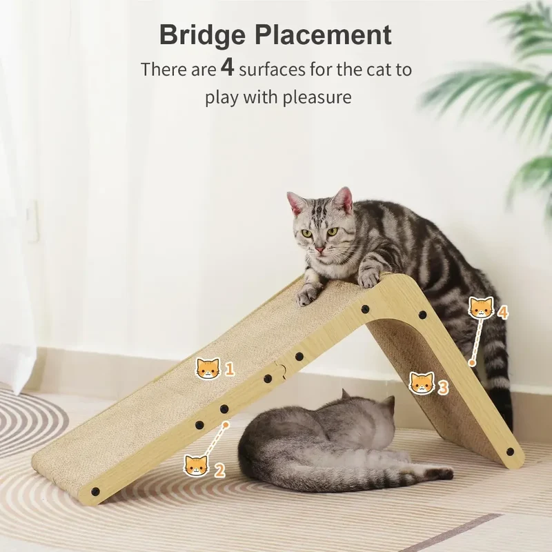 Tiragraffi per Gatti in Cartone a Forma di L | Graffiatoio Resistente con Gioco Integrato