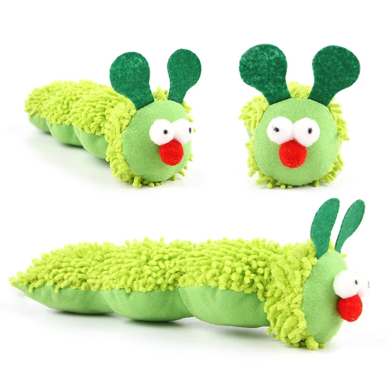Gioco per Gatti Bruco con Erba Gatta e Silvervine | Cat Chew Toy per Igiene Dentale e Divertimento