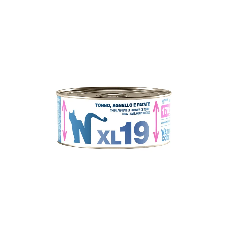 Natural Code XL19 Tonno, Agnello e Patate 170 g – Alimento per Gatti Adulti