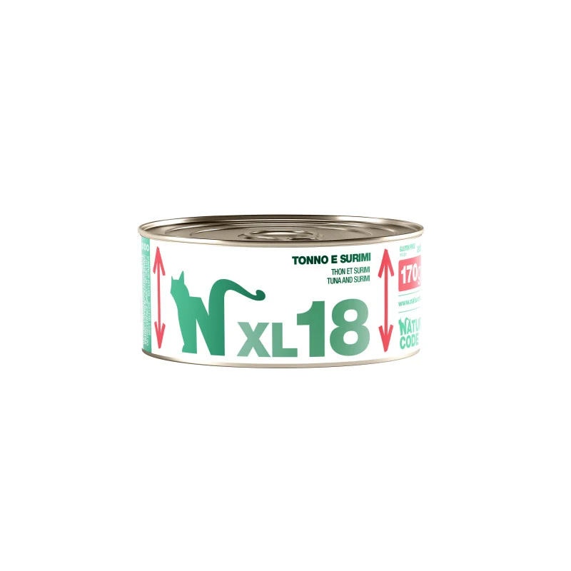 Natural Code XL18 Tonno e Surimi 170 g – Alimento per Gatti Adulti