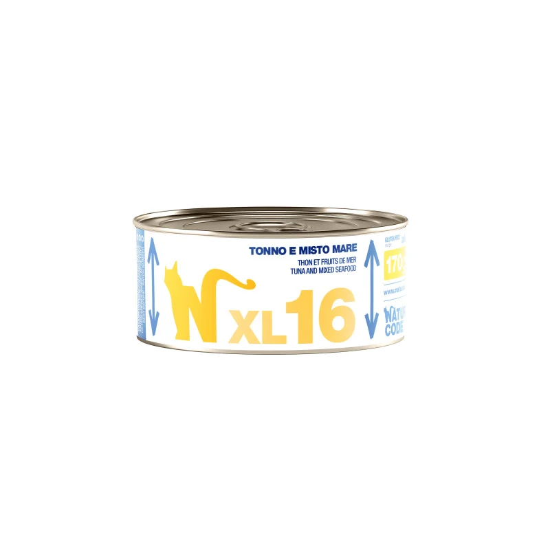 Natural Code XL16 Tonno e Misto Mare 170 g | Alimento per Gatti Adulti