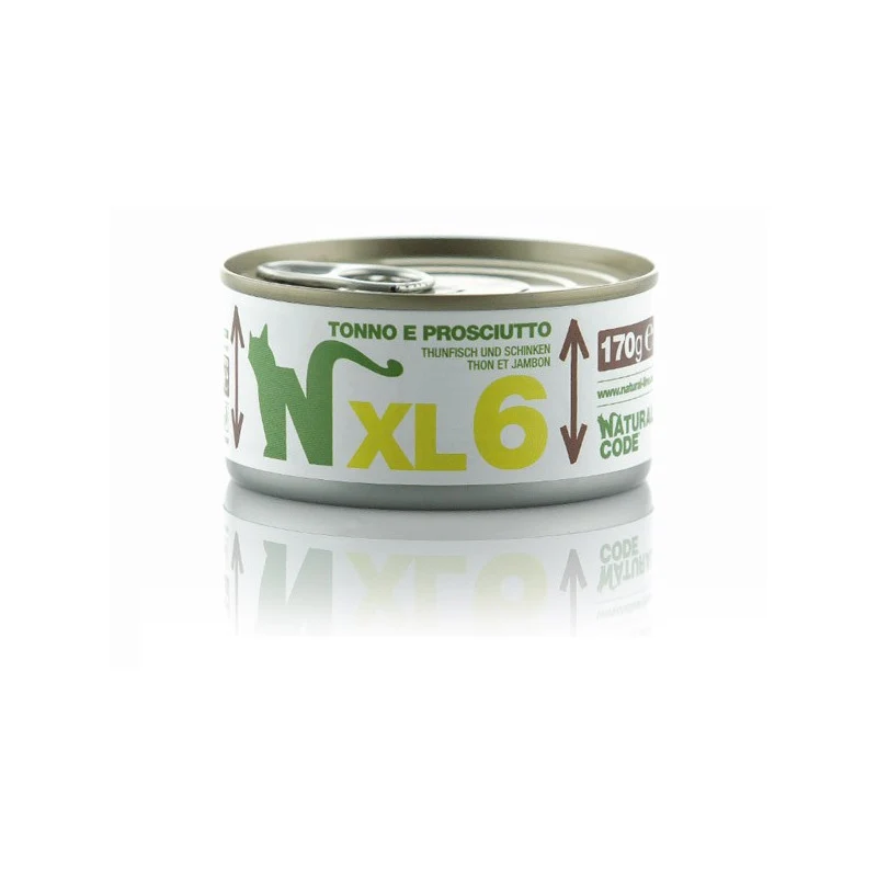 Natural Code XL06 Tonno e Prosciutto 170 g – Alimento per Gatti Adulti