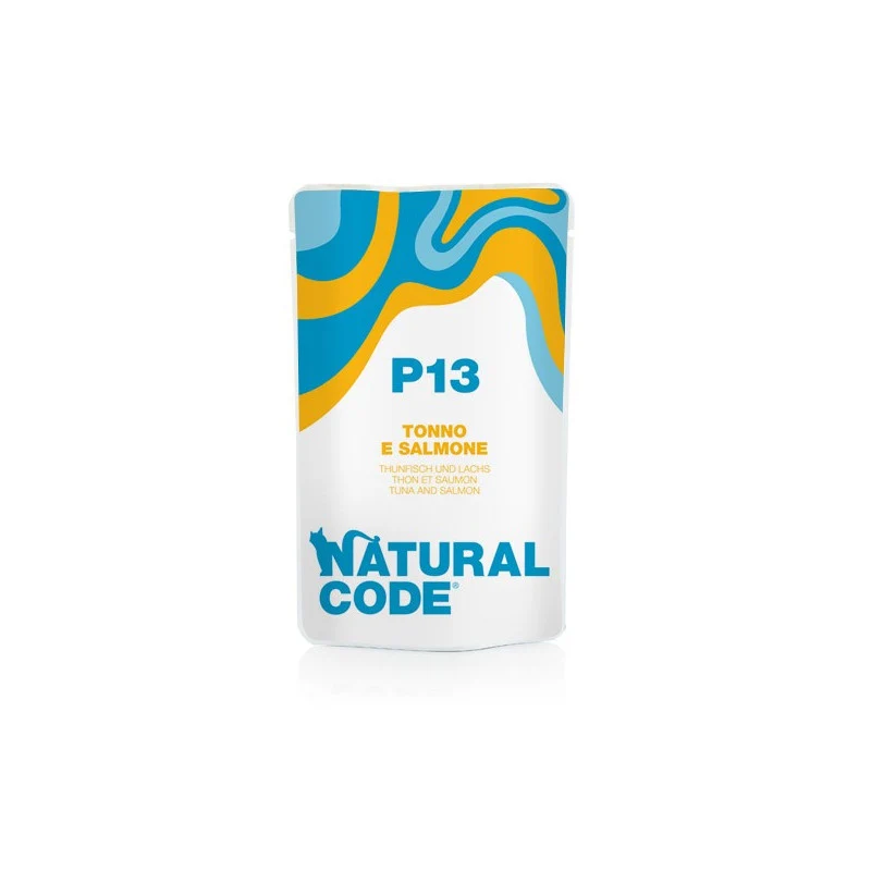 Natural Code P13 Tonno e Salmone - Alimento per Gatti Adulti 70 g