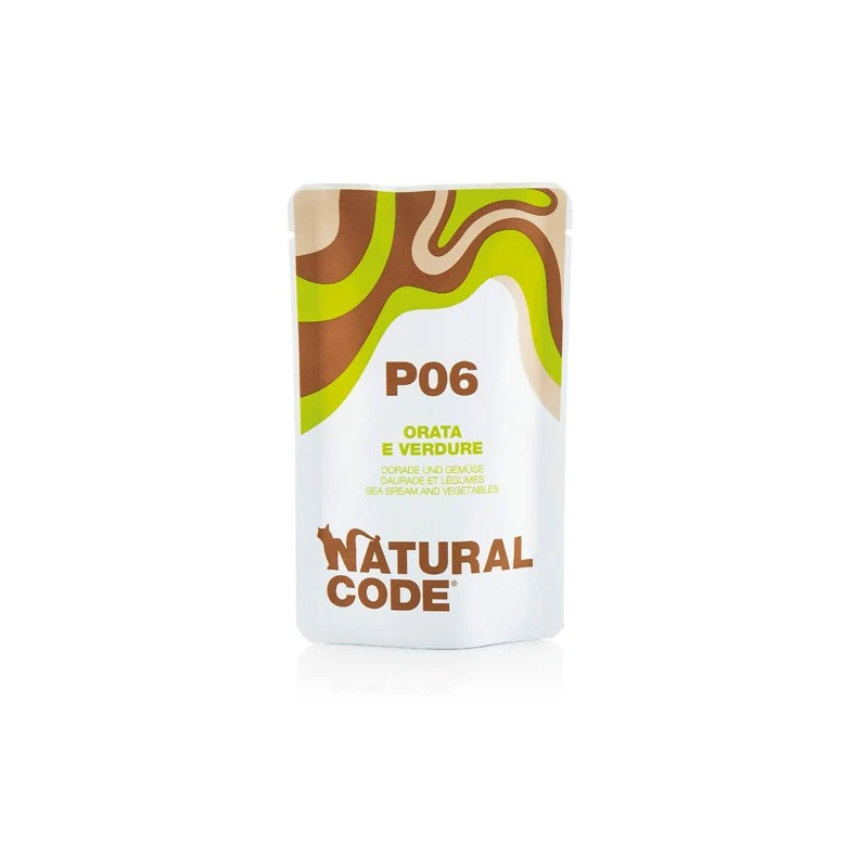 Natural Code P06 Orata e Verdure Alimento Umido per Gatti 70 g