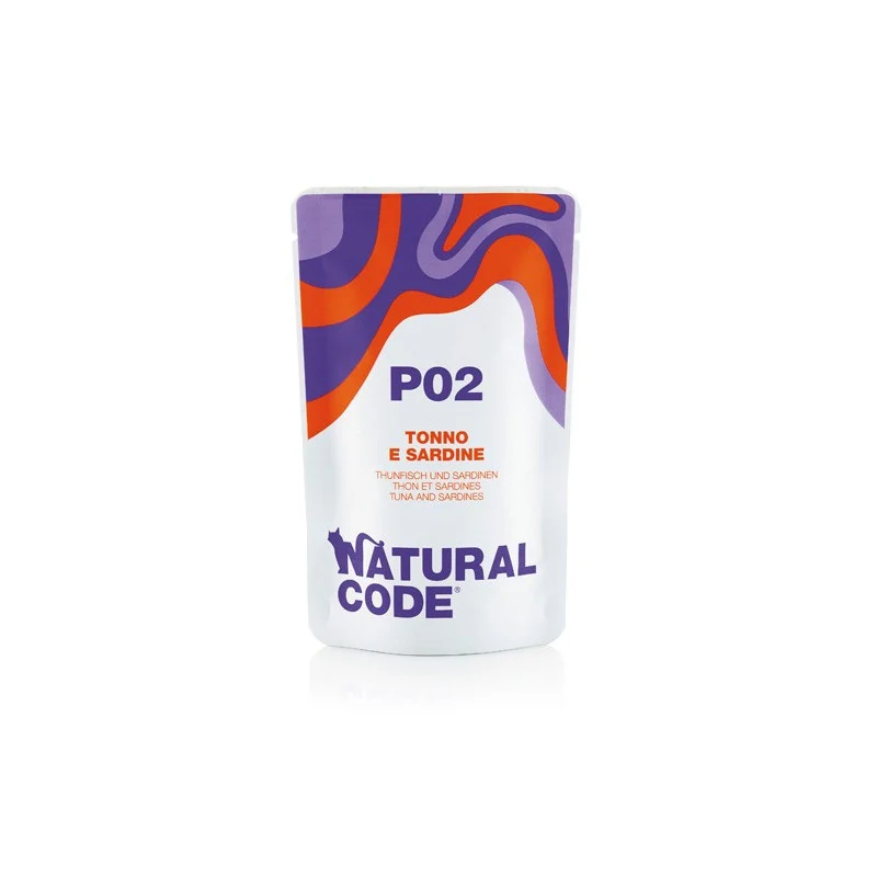 Natural Code P02 Tonno e Sardine Alimento Umido per Gatti 70 g