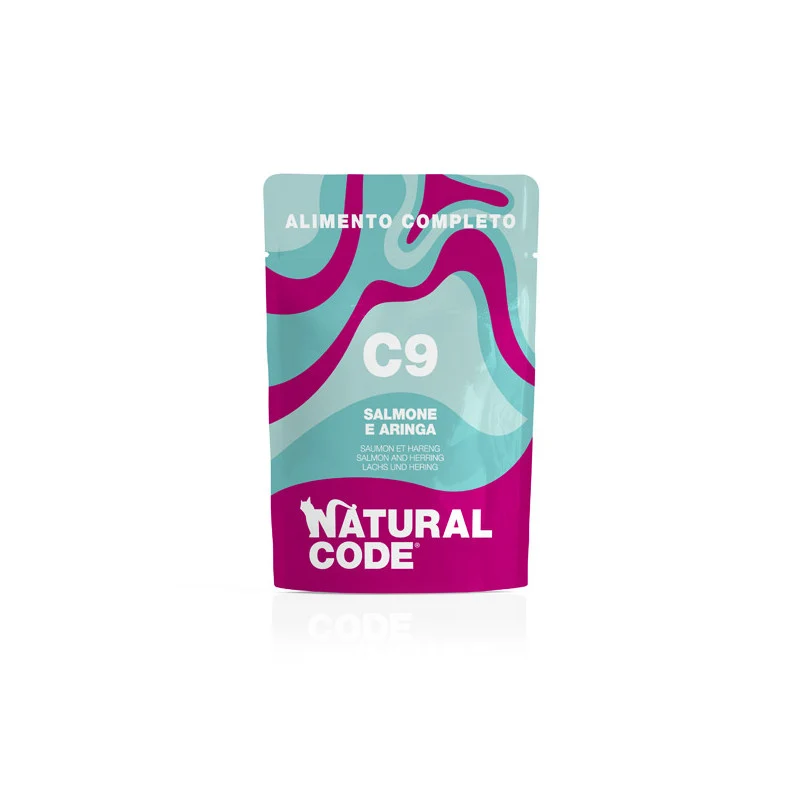 Natural Code C09 Salmone e Aringa Alimento Umido Completo per Gatti da 70 g