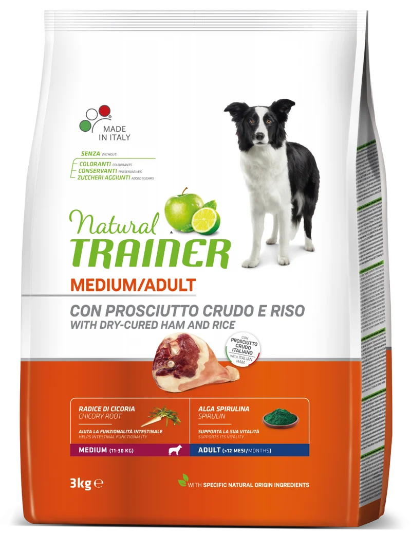 Natural Trainer cane Adult Medium con prosciutto crudo