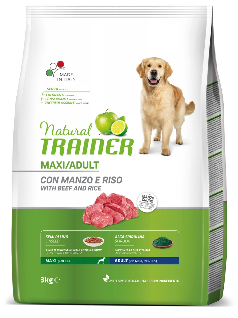 Natural Trainer cane Adult Maxi con manzo