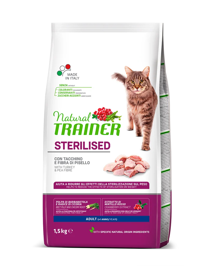 Natural Trainer gatto Sterilised Adult con tacchino