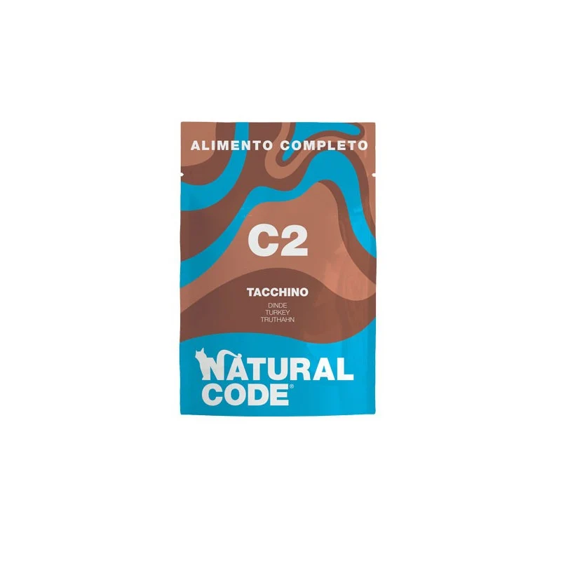 Natural Code C02 Tacchino Alimento Umido Completo per Gatti 70 g