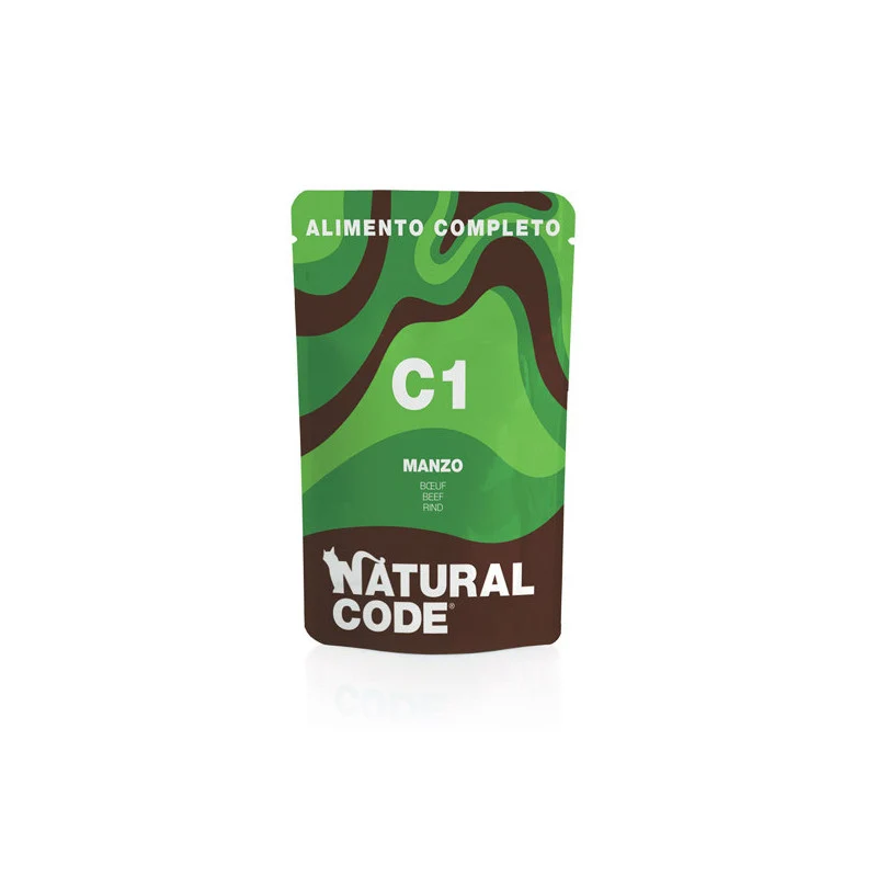 Natural Code C01 Manzo Alimento Umido Completo per Gatti 70 g
