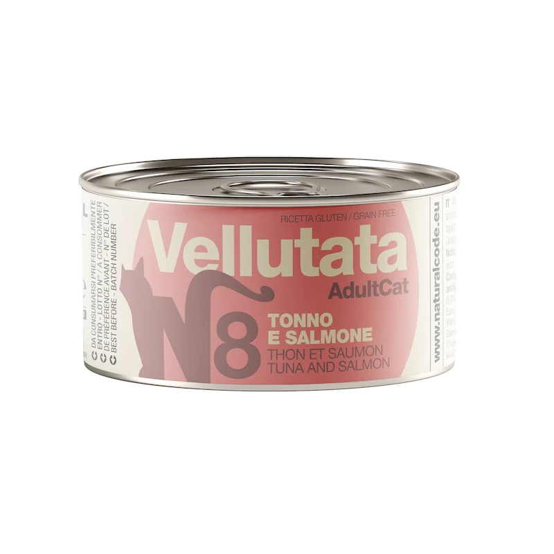 Natural Code 08 Vellutata Tonno e Salmone Alimento Umido per Gatti 85 g