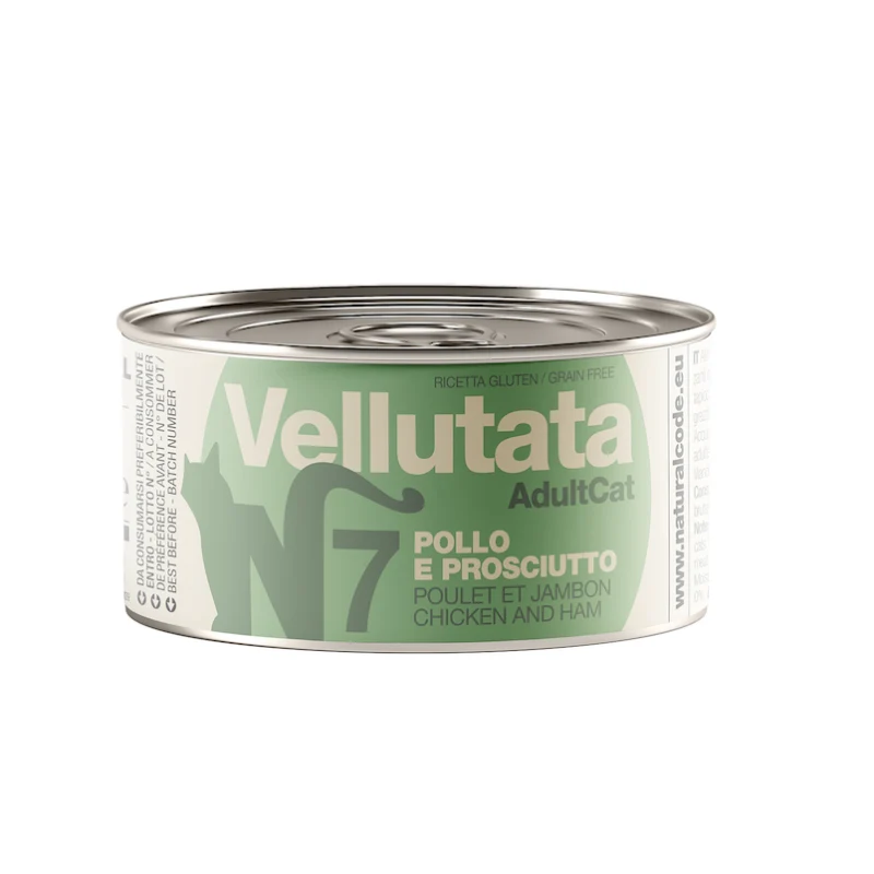 Natural Code 07 Vellutata Pollo e Prosciutto Alimento Umido per Gatti 85 g