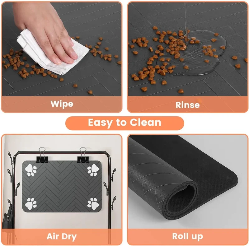 Pet Feeding Mat – Tappetino Sottociotola Super Assorbente per Cani e Gatti, Tovaglietta Impermeabile in Gomma ad Asciugatura Rapida per Cibo e Acqua