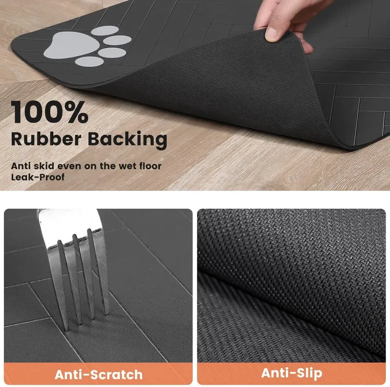 Pet Feeding Mat – Tappetino Sottociotola Super Assorbente per Cani e Gatti, Tovaglietta Impermeabile in Gomma ad Asciugatura Rapida per Cibo e Acqua