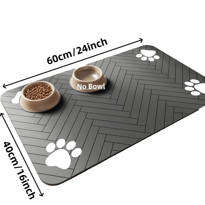 Pet Feeding Mat – Tappetino Sottociotola Super Assorbente per Cani e Gatti, Tovaglietta Impermeabile in Gomma ad Asciugatura Rapida per Cibo e Acqua