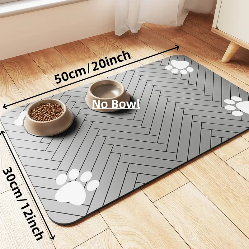 Pet Feeding Mat – Tappetino Sottociotola Super Assorbente per Cani e Gatti, Tovaglietta Impermeabile in Gomma ad Asciugatura Rapida per Cibo e Acqua