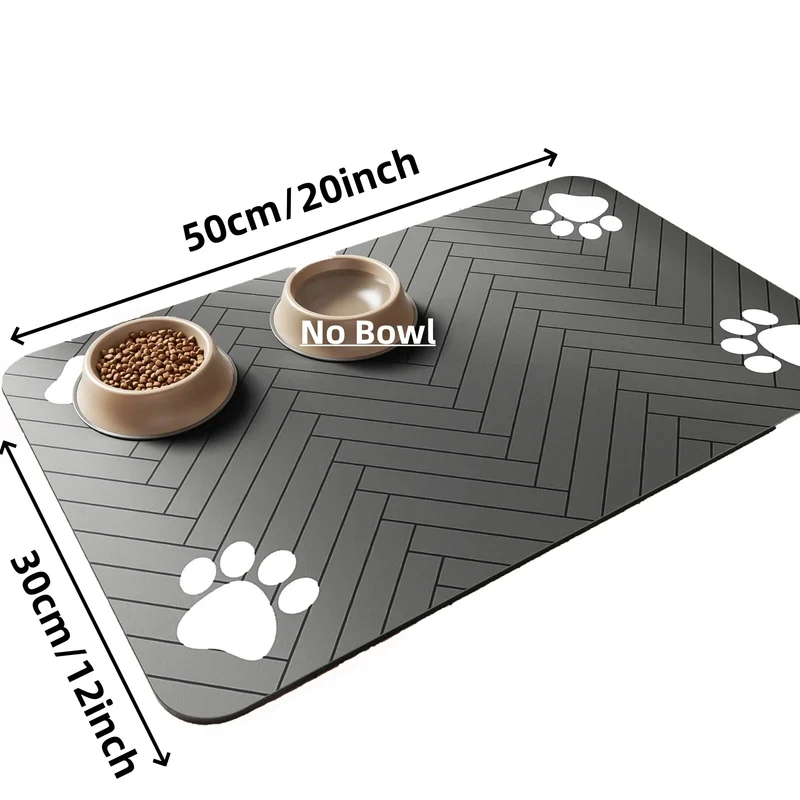 Pet Feeding Mat – Tappetino Sottociotola Super Assorbente per Cani e Gatti, Tovaglietta Impermeabile in Gomma ad Asciugatura Rapida per Cibo e Acqua