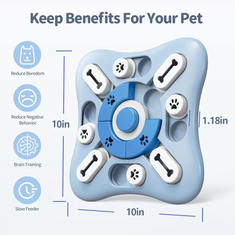 Gioco Interattivo di Attivazione Mentale per Cani e Gatti – Ciotola Slow Feeder Anti-Ingozzamento, Dispenser Snack per Aumentare l'IQ e Ridurre la Noia (Antiscivolo)