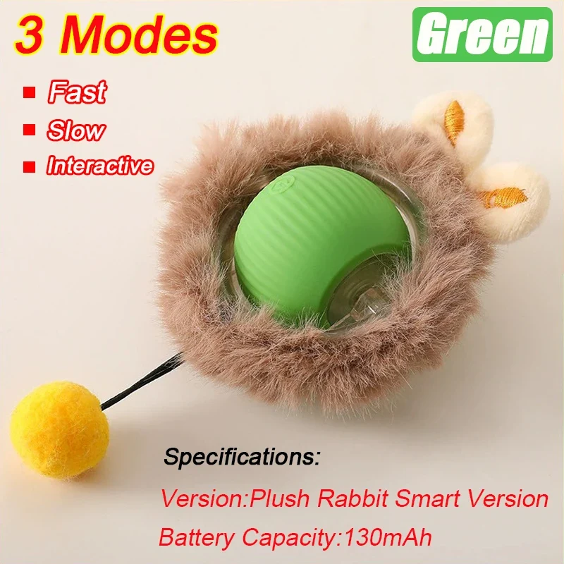 Pallina Interattiva Intelligente per Gatti – Gioco Elettrico Automatico Ricaricabile USB-C in Silicone e ABS con Effetto Coda e Movimento Antistacolo