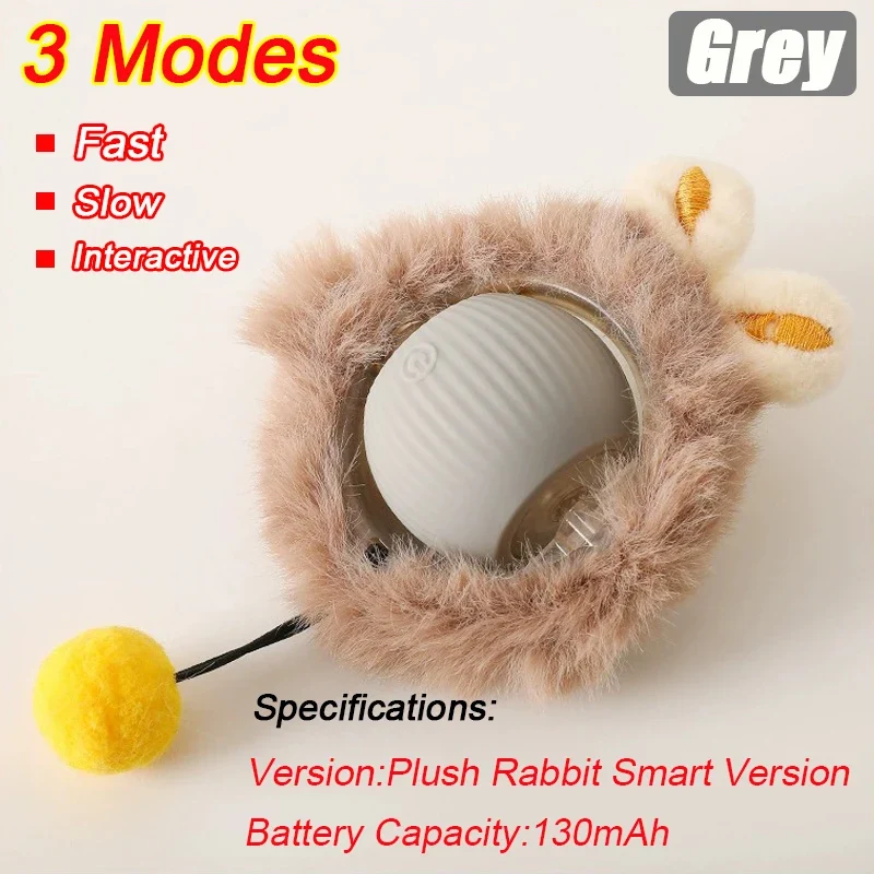 Pallina Interattiva Intelligente per Gatti – Gioco Elettrico Automatico Ricaricabile USB-C in Silicone e ABS con Effetto Coda e Movimento Antistacolo