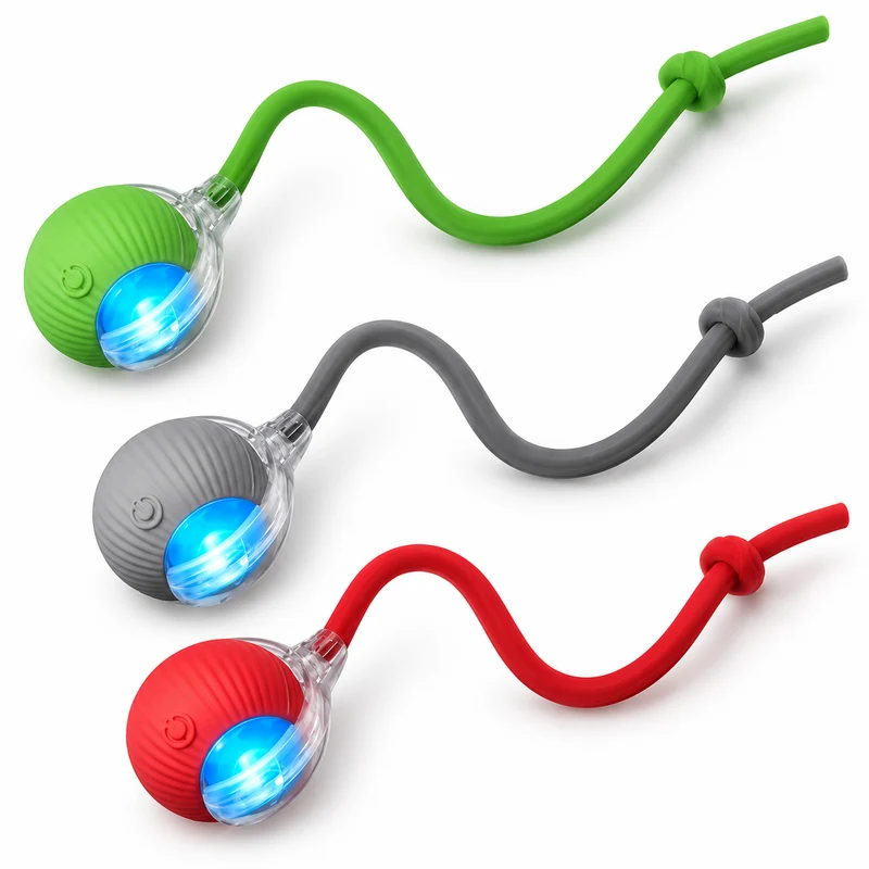 Pallina Interattiva Intelligente per Gatti – Gioco Elettrico Automatico Ricaricabile USB-C in Silicone e ABS con Effetto Coda e Movimento Antistacolo