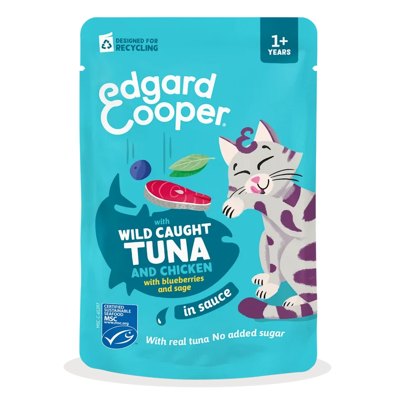 Edgard & Cooper Umido Gatto Adult Tonno e Pollo BOCCONCINI IN SALSA