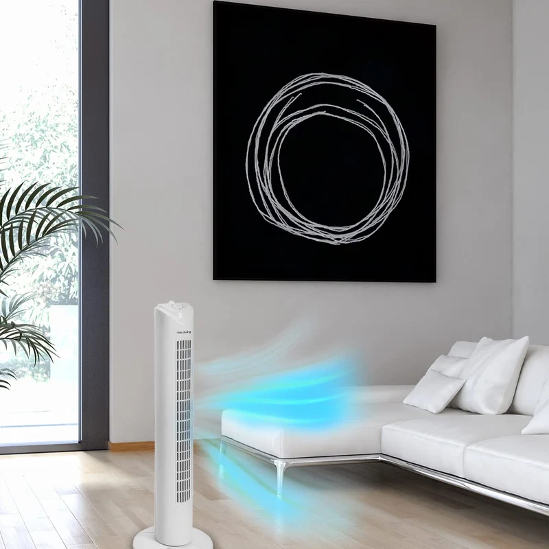Innoliving Bimar Ventilatore a Torretta 3 Velocità INN-504 con Timer 120 Minuti, Ventilatore a Colonna con Oscillazione Automatica 90°, Potenza 45W, Altezza 78cm, Ventilatore a Torre Efficiente e Silenzioso