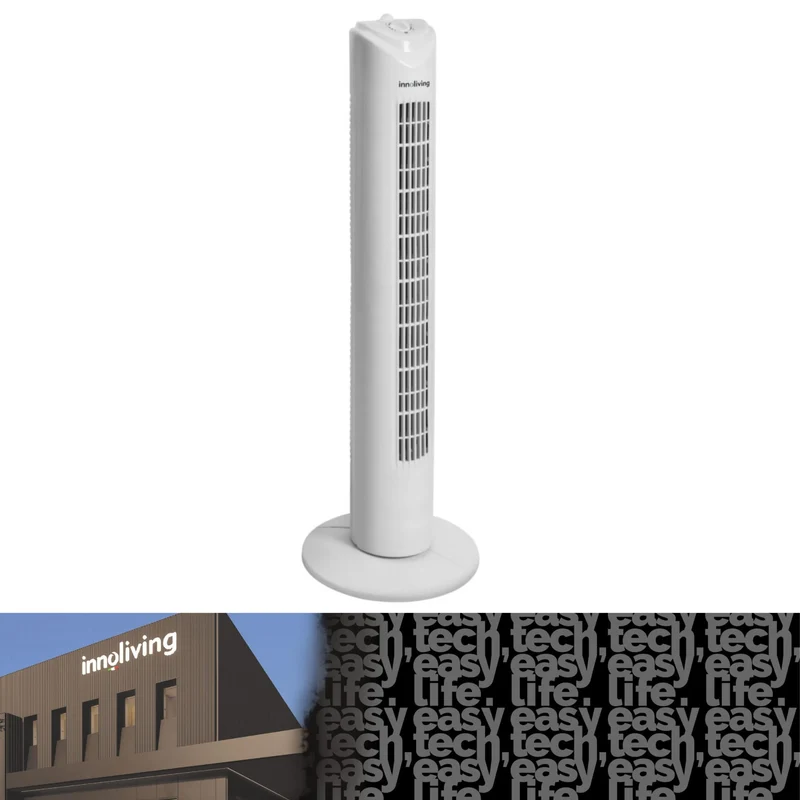 Innoliving Bimar Ventilatore a Torretta 3 Velocità INN-504 con Timer 120 Minuti, Ventilatore a Colonna con Oscillazione Automatica 90°, Potenza 45W, Altezza 78cm, Ventilatore a Torre Efficiente e Silenzioso