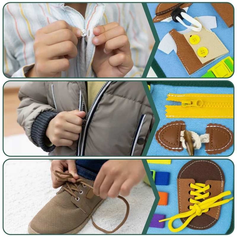 BONNYCO Montessori Busy Board Feltro. Valigetta Giochi Montessori Didattici, Pannello Sensoriale Bambini Board. Giochi Bambini 1 2 3 4 5 6 Anni, Regalo Bambino Bambina Bimbo Book Compleanno Natale