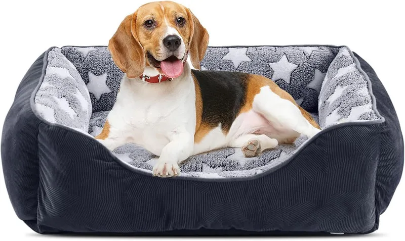 FURTIME Cuccia Cane Letto per Cani Cuscino Lavabile e Antiscivolo Lettino Morbido Divano per Cani Cuccia Cane Interno Taglia Media Brandina per Gatto M(63x53x20cm) Nero