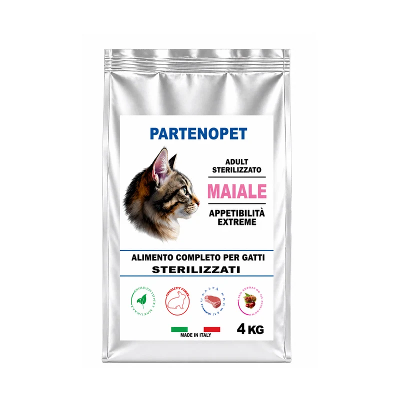 Partenopet Crocchette Gatti Sterilizzati al Maiale 4 kg