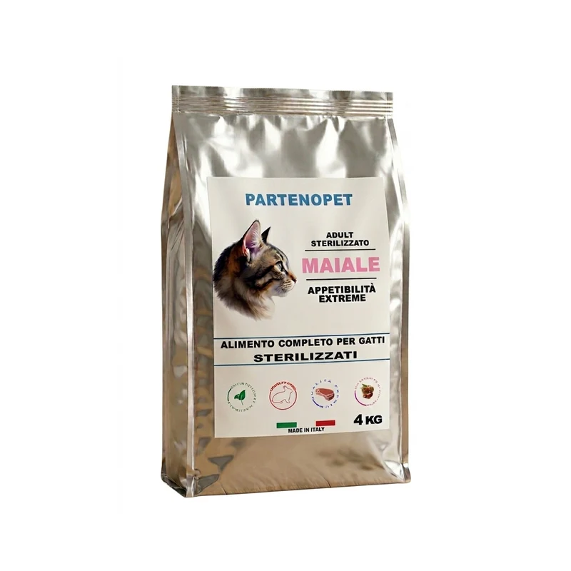 Partenopet Crocchette Gatti Sterilizzati al Maiale 4 kg