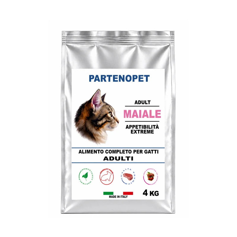 Partenopet Crocchette Gatti Adulti al Maiale con Taurina 4 kg