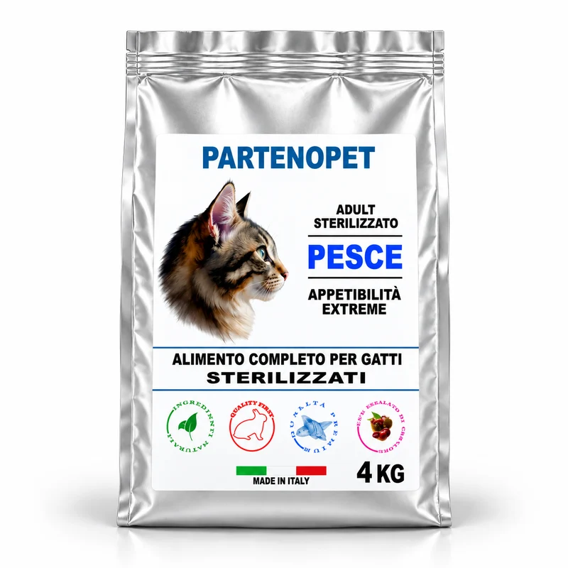 Partenopet Crocchette Gatti Sterilizzati al Pesce 4 kg