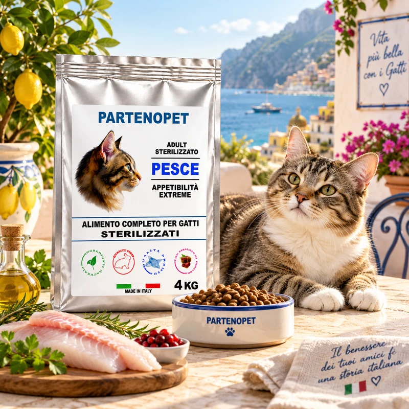 Partenopet Crocchette Gatti Sterilizzati al Pesce 4 kg