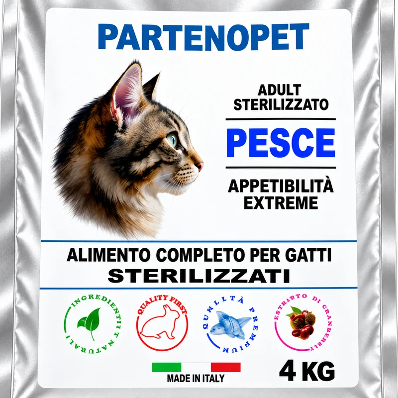 Partenopet Crocchette Gatti Sterilizzati al Pesce 4 kg