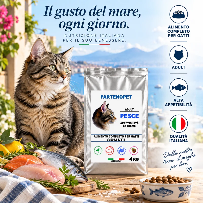 Partenopet Crocchette Gatti Adulti al Pesce con Taurina 4 kg