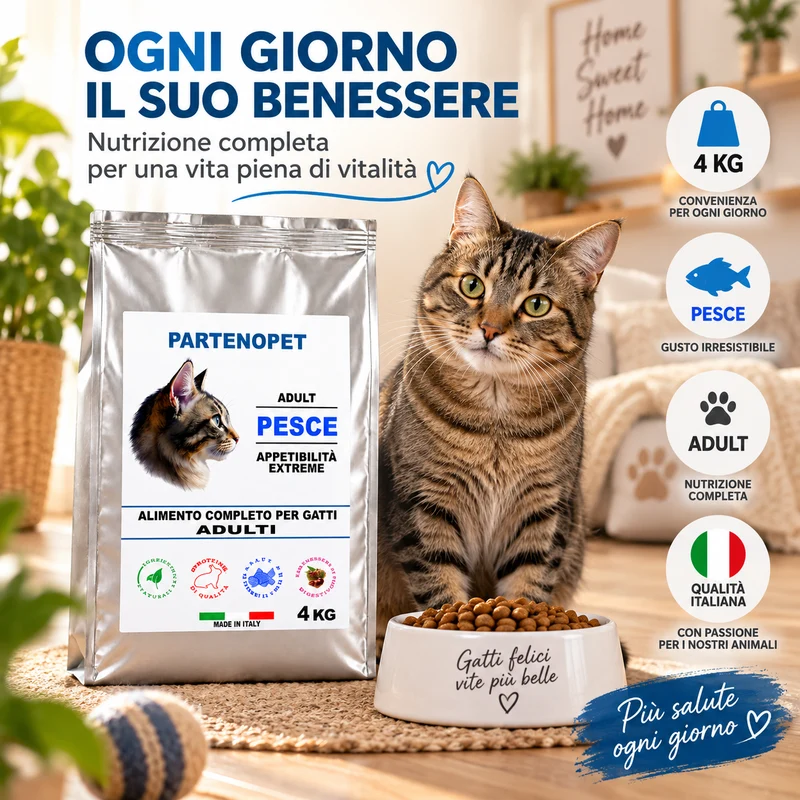 Partenopet Crocchette Gatti Adulti al Pesce con Taurina 4 kg