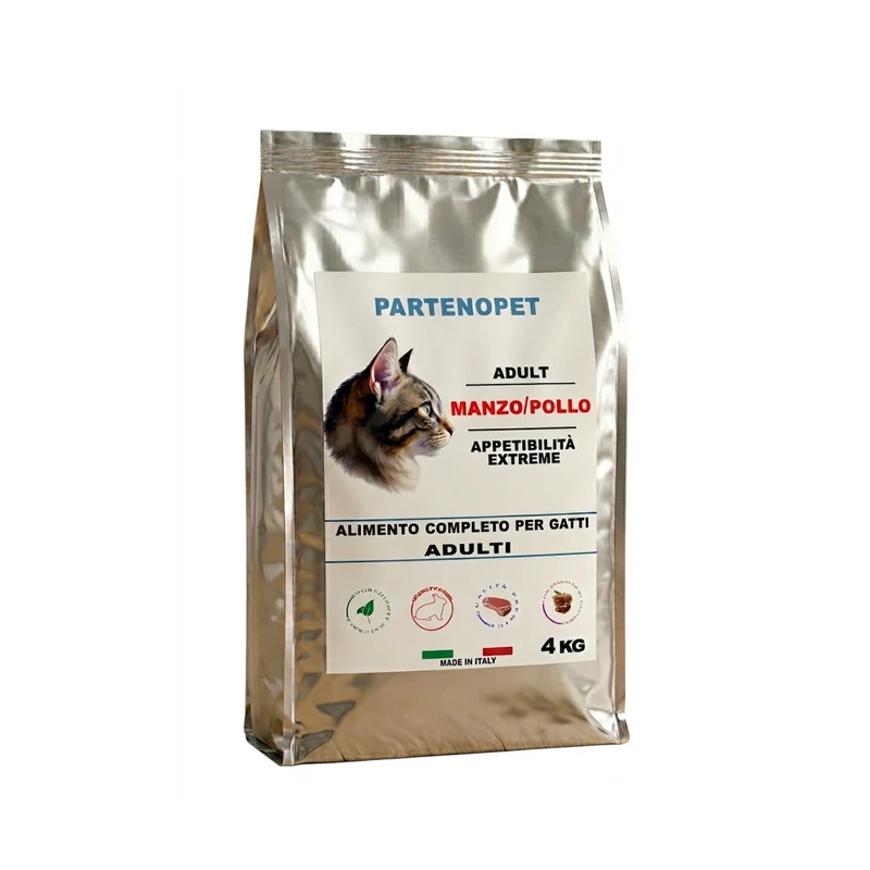 Partenopet Crocchette Gatti Adulti Manzo e Pollo con Taurina 4 kg