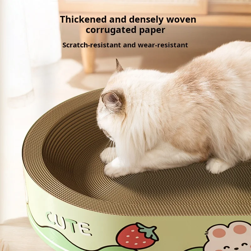 Cute Cat Scratch Board & Nest – Cuccia Tiragraffi Integrata ad Alta Resistenza (Ovale e Circolare)
